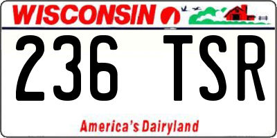 WI license plate 236TSR