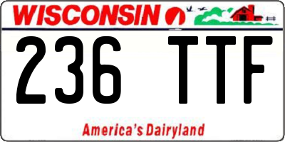 WI license plate 236TTF