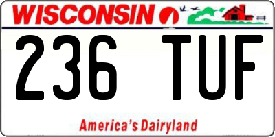 WI license plate 236TUF