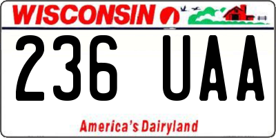 WI license plate 236UAA