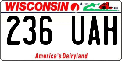 WI license plate 236UAH