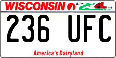 WI license plate 236UFC