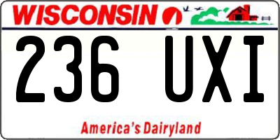 WI license plate 236UXI