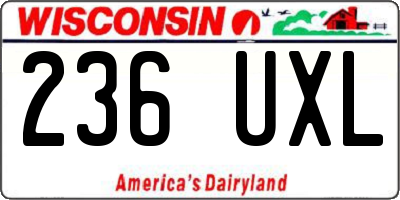 WI license plate 236UXL