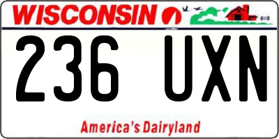 WI license plate 236UXN