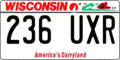 WI license plate 236UXR