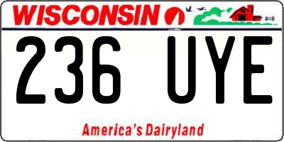 WI license plate 236UYE