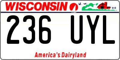 WI license plate 236UYL