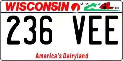 WI license plate 236VEE