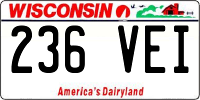 WI license plate 236VEI