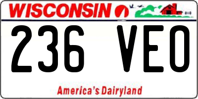 WI license plate 236VEO