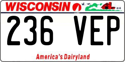 WI license plate 236VEP