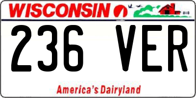WI license plate 236VER
