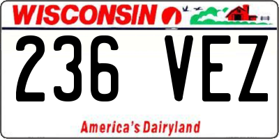 WI license plate 236VEZ