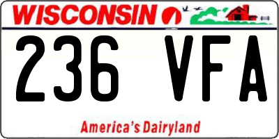 WI license plate 236VFA