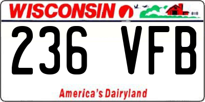 WI license plate 236VFB