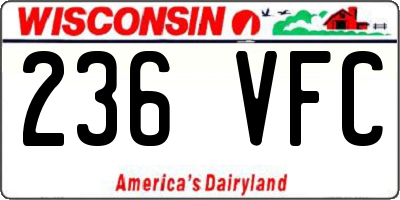 WI license plate 236VFC