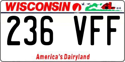 WI license plate 236VFF