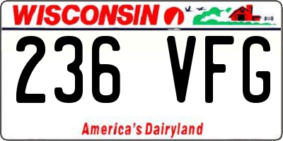 WI license plate 236VFG