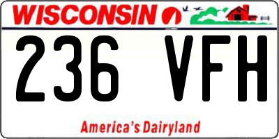 WI license plate 236VFH