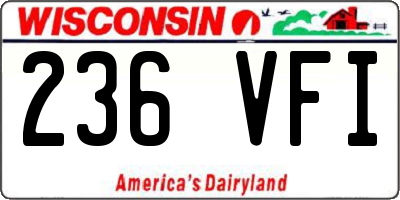 WI license plate 236VFI