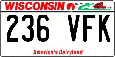 WI license plate 236VFK