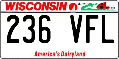 WI license plate 236VFL