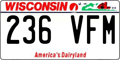 WI license plate 236VFM