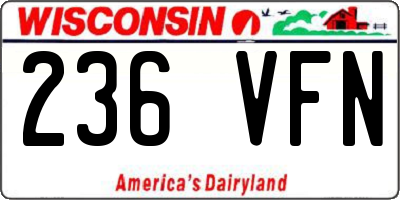 WI license plate 236VFN