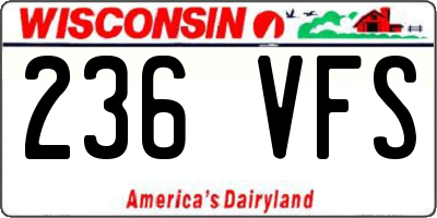 WI license plate 236VFS