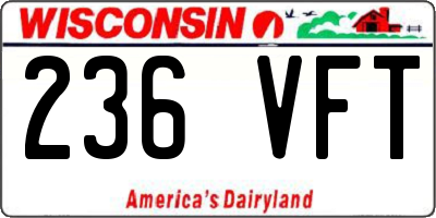 WI license plate 236VFT