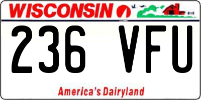 WI license plate 236VFU