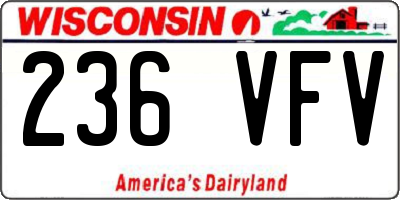 WI license plate 236VFV