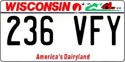 WI license plate 236VFY