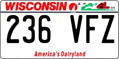 WI license plate 236VFZ