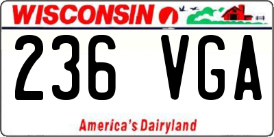 WI license plate 236VGA