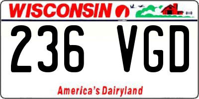 WI license plate 236VGD