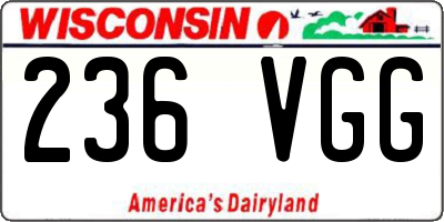 WI license plate 236VGG