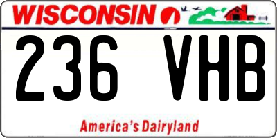 WI license plate 236VHB