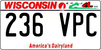 WI license plate 236VPC