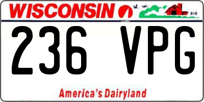 WI license plate 236VPG