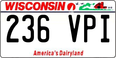 WI license plate 236VPI