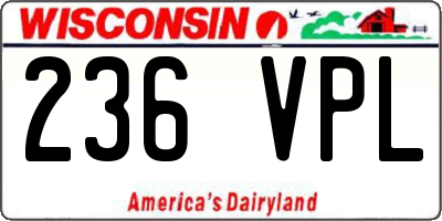 WI license plate 236VPL