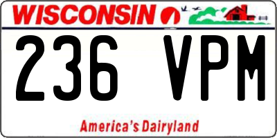 WI license plate 236VPM