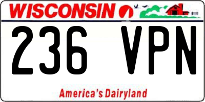 WI license plate 236VPN