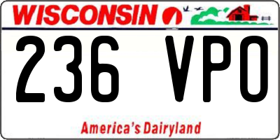 WI license plate 236VPO