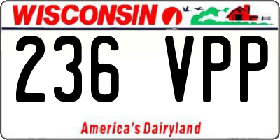 WI license plate 236VPP
