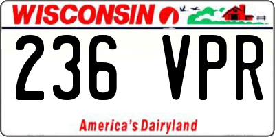 WI license plate 236VPR