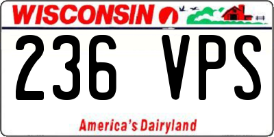 WI license plate 236VPS