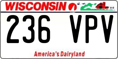 WI license plate 236VPV